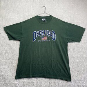 VTG Y2K Deerfield Beach Florida T-shirt Men Sz XL Forest Pine Green Retro USA